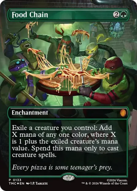 Food Chain, Teenage Mutant Ninja Turtles Eternal, foil — Magic: The Gathering card