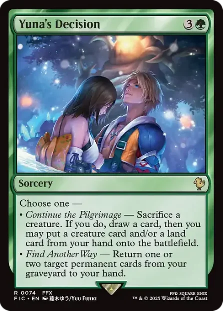 Yuna's Decision, Final Fantasy Commander — Magic: The Gathering card