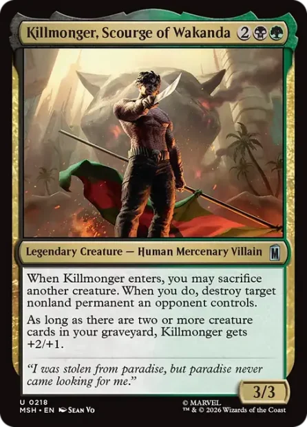 Killmonger, Scourge of Wakanda, Marvel Super Heroes — Magic: The Gathering card