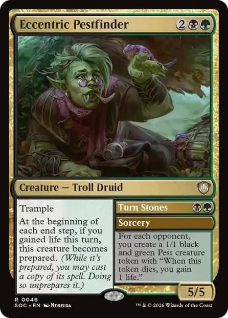 Eccentric Pestfinder // Turn Stones, Secrets of Strixhaven Commander — Magic: The Gathering card