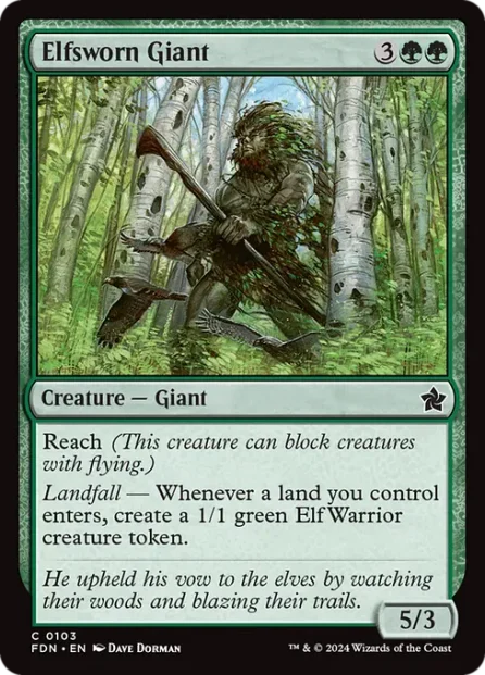 Elfsworn Giant, Foundations — Magic: The Gathering card