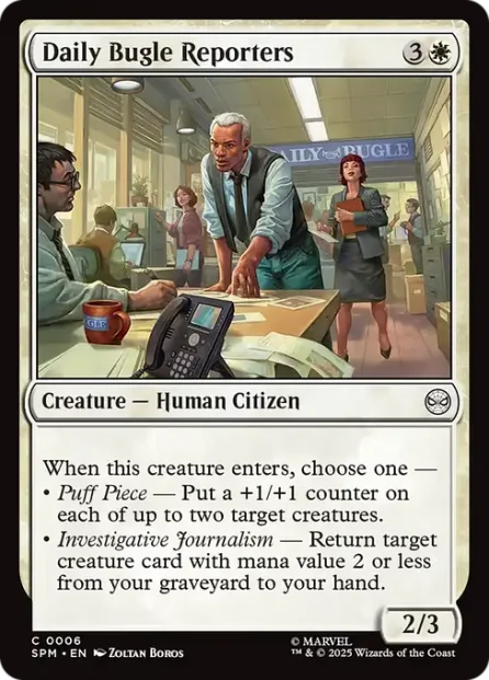 Daily Bugle Reporters, Marvel's Spider-Man — Magic: The Gathering card