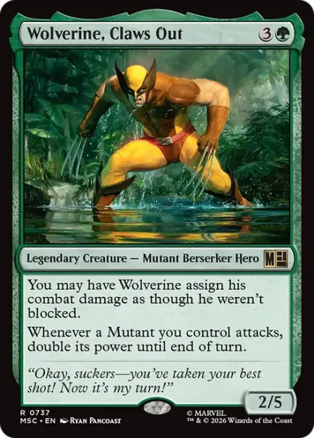 Wolverine, Claws Out, Marvel Super Heroes Commander — Magic: The Gathering card