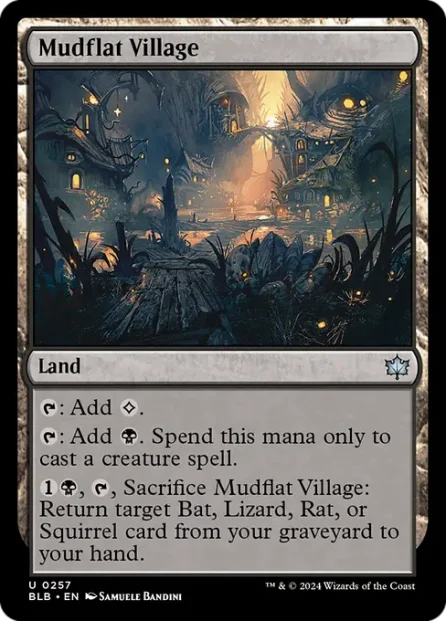 Mudflat Village, Bloomburrow — Magic: The Gathering card