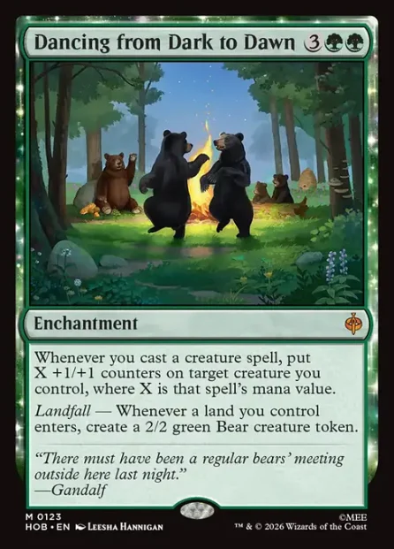 Dancing from Dark to Dawn, The Hobbit — Magic: The Gathering card