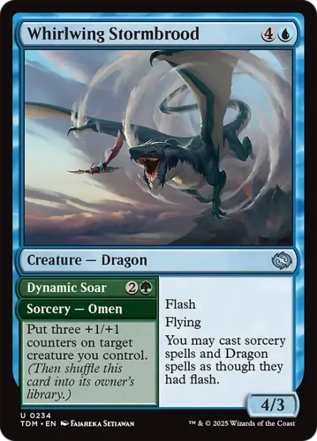 Whirlwing Stormbrood // Dynamic Soar, Tarkir: Dragonstorm — Magic: The Gathering card