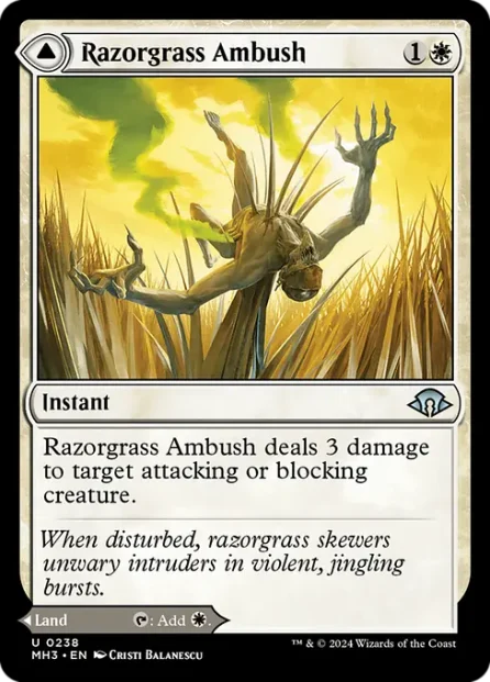 Razorgrass Ambush // Razorgrass Field, Modern Horizons 3 — Magic: The Gathering card