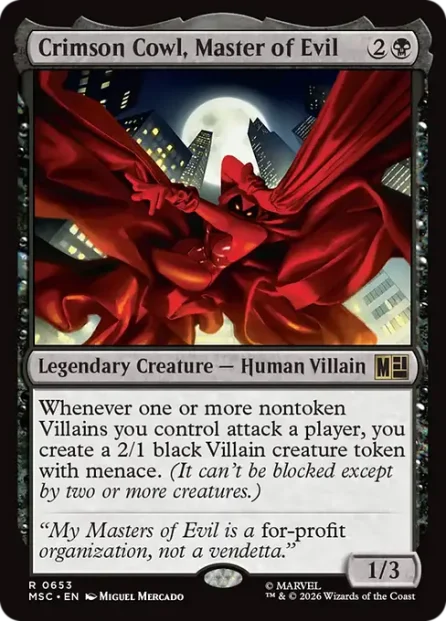 Crimson Cowl, Master of Evil, Marvel Super Heroes Commander — Magic: The Gathering card