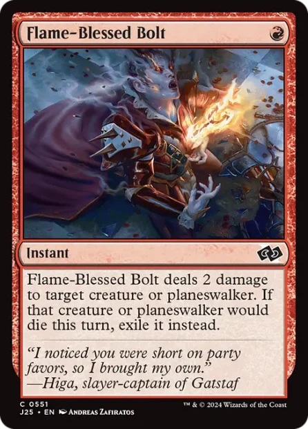 Flame-Blessed Bolt, Foundations Jumpstart — Magic: The Gathering card