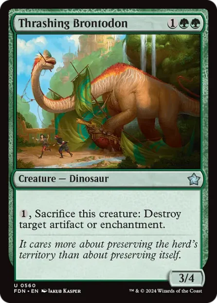 Thrashing Brontodon, Foundations — Magic: The Gathering card