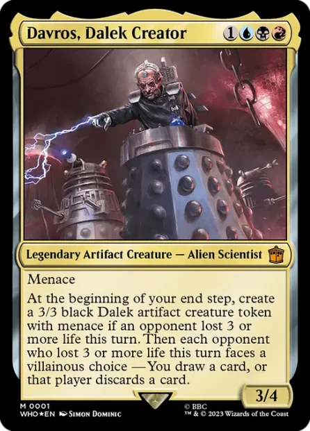 Davros, Dalek Creator, Doctor Who, foil — Magic: The Gathering card