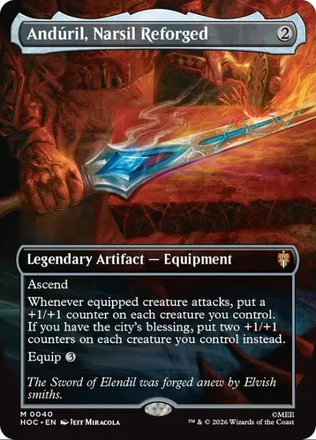 Andúril, Narsil Reforged, The Hobbit Eternal — Magic: The Gathering card