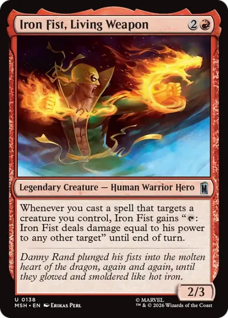 Iron Fist, Living Weapon, Marvel Super Heroes — Magic: The Gathering card