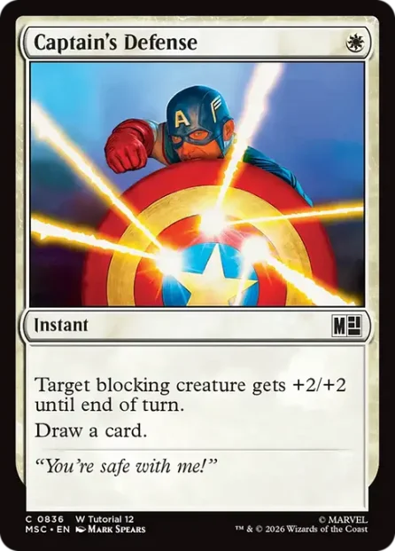 Captain's Defense, Marvel Super Heroes Commander — Magic: The Gathering card