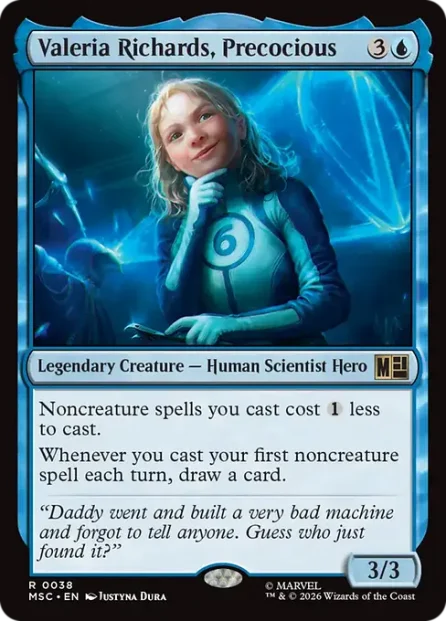 Valeria Richards, Precocious, Marvel Super Heroes Commander — Magic: The Gathering card