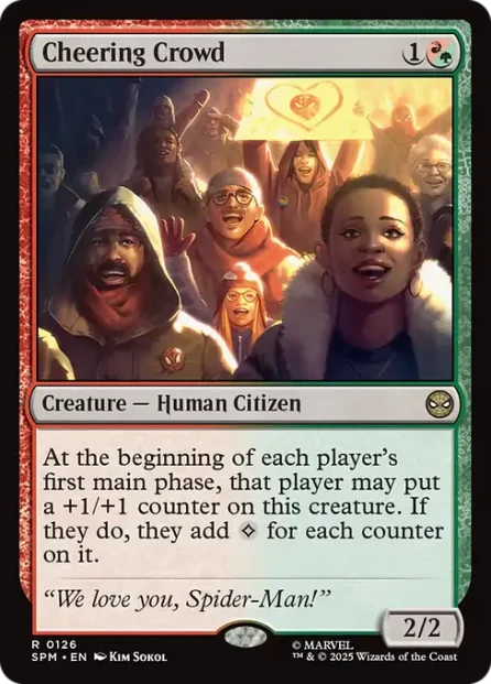 Cheering Crowd, Marvel's Spider-Man — Magic: The Gathering card