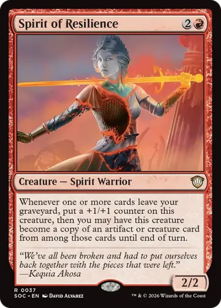 Spirit of Resilience, Secrets of Strixhaven Commander — Magic: The Gathering card