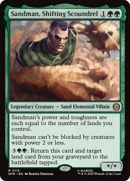 Sandman, Shifting Scoundrel, Marvel's Spider-Man — Magic: The Gathering card