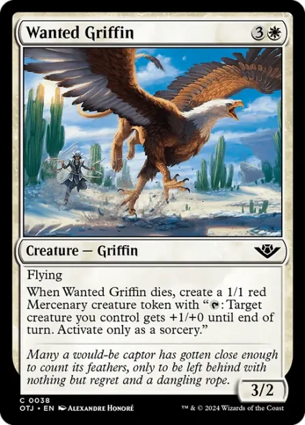 Wanted Griffin, Outlaws of Thunder Junction — Magic: The Gathering card