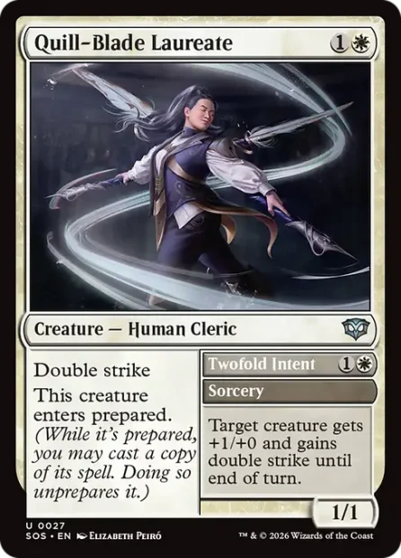 Quill-Blade Laureate // Twofold Intent, Secrets of Strixhaven — Magic: The Gathering card