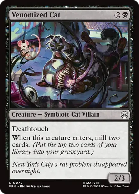 Venomized Cat, Marvel's Spider-Man — Magic: The Gathering card