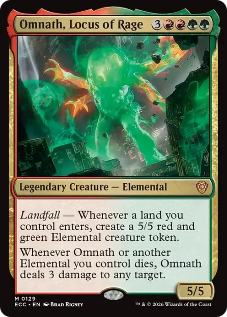 Omnath, Locus of Rage, Lorwyn Eclipsed Commander — Magic: The Gathering card