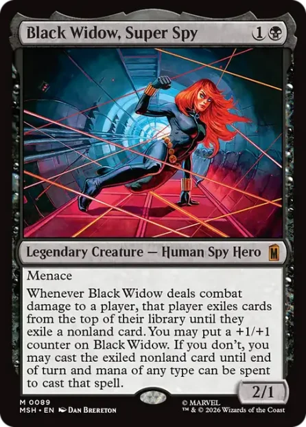 Black Widow, Super Spy, Marvel Super Heroes — Magic: The Gathering card