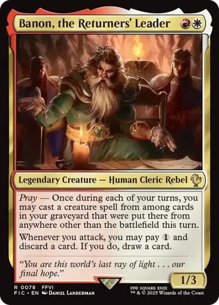 Banon, the Returners' Leader, Final Fantasy Commander — Magic: The Gathering card