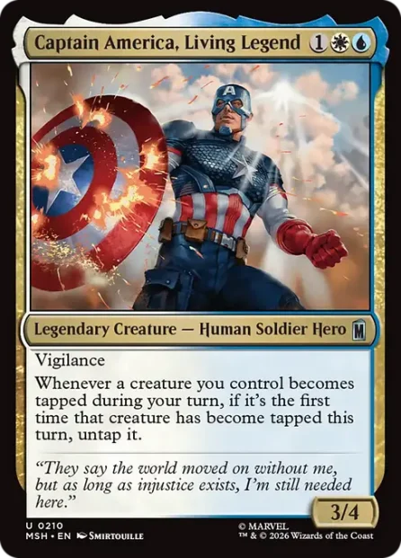 Captain America, Living Legend, Marvel Super Heroes — Magic: The Gathering card