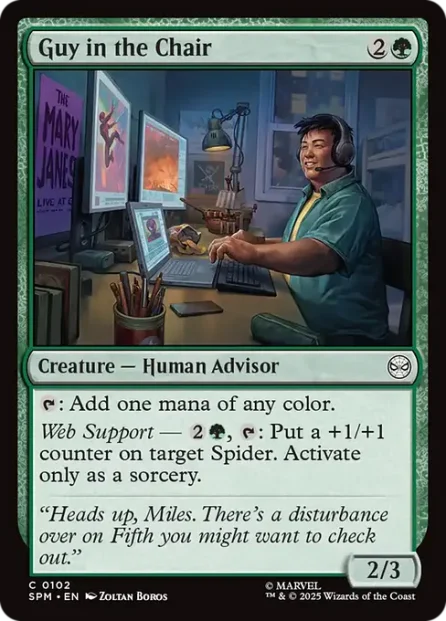 Guy in the Chair, Marvel's Spider-Man — Magic: The Gathering card
