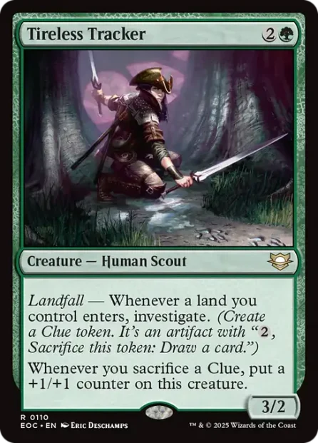 Tireless Tracker, Edge of Eternities Commander — Magic: The Gathering card