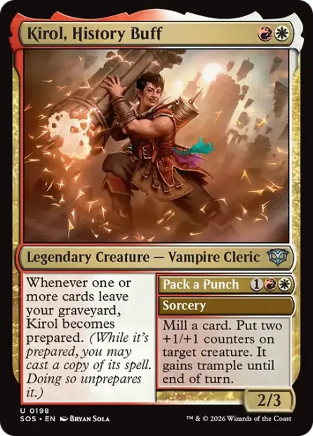 Kirol, History Buff // Pack a Punch, Secrets of Strixhaven — Magic: The Gathering card