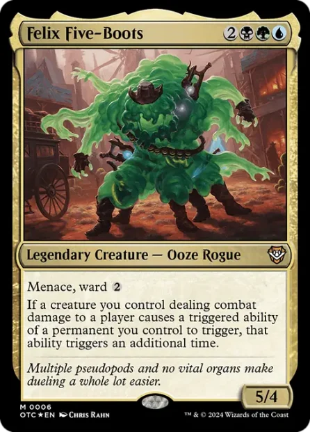 Felix Five-Boots, Outlaws of Thunder Junction Commander, foil — Magic: The Gathering card