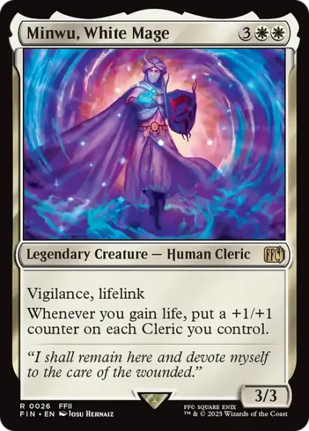 Minwu, White Mage, Final Fantasy — Magic: The Gathering card
