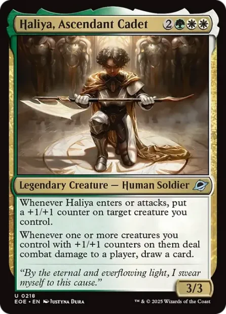Haliya, Ascendant Cadet, Edge of Eternities — Magic: The Gathering card
