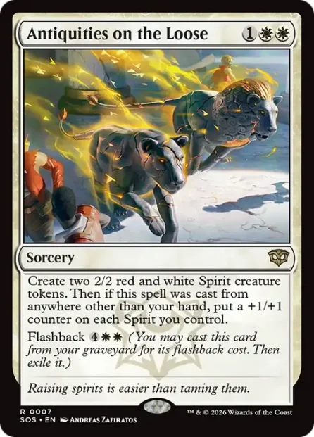 Antiquities on the Loose, Secrets of Strixhaven — Magic: The Gathering card