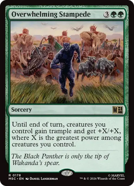 Overwhelming Stampede, Marvel Super Heroes Commander — Magic: The Gathering card