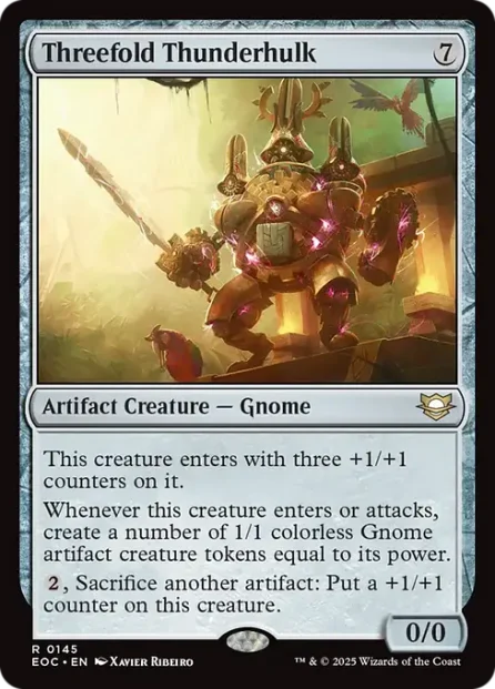 Threefold Thunderhulk, Edge of Eternities Commander — Magic: The Gathering card