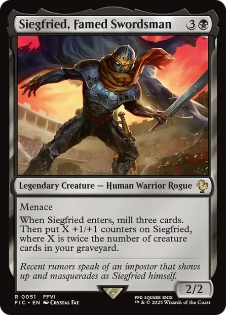 Siegfried, Famed Swordsman, Final Fantasy Commander — Magic: The Gathering card