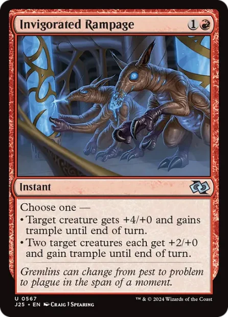 Invigorated Rampage, Foundations Jumpstart — Magic: The Gathering card