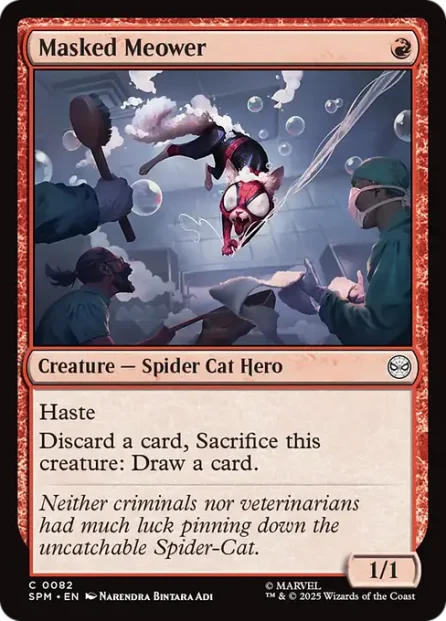 Masked Meower, Marvel's Spider-Man — Magic: The Gathering card
