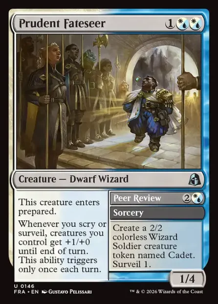 Prudent Fateseer // Peer Review, Reality Fracture — Magic: The Gathering card