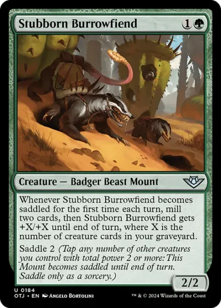 Stubborn Burrowfiend, Outlaws of Thunder Junction — Magic: The Gathering card