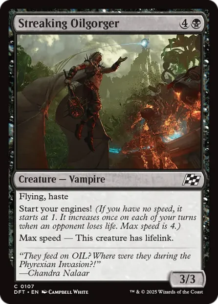 Streaking Oilgorger, Aetherdrift — Magic: The Gathering card