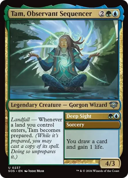 Tam, Observant Sequencer // Deep Sight, Secrets of Strixhaven — Magic: The Gathering card