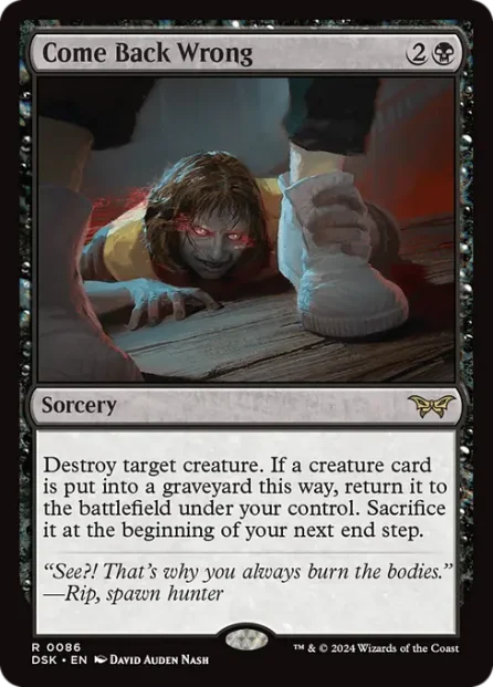 Come Back Wrong, Duskmourn: House of Horror — Magic: The Gathering card