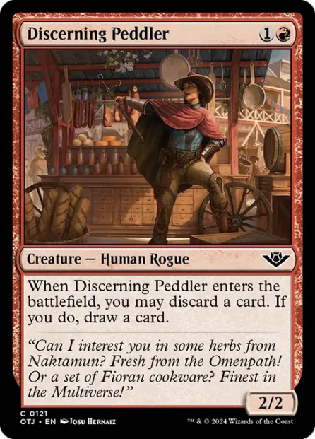 Discerning Peddler, Outlaws of Thunder Junction — Magic: The Gathering card