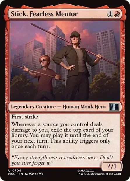 Stick, Fearless Mentor, Marvel Super Heroes Commander — Magic: The Gathering card