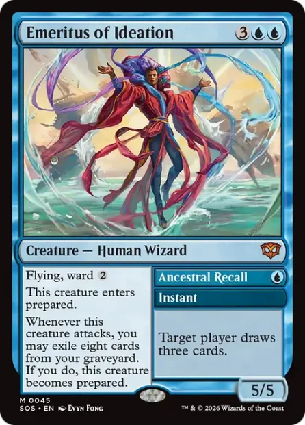 Emeritus of Ideation // Ancestral Recall, Secrets of Strixhaven — Magic: The Gathering card
