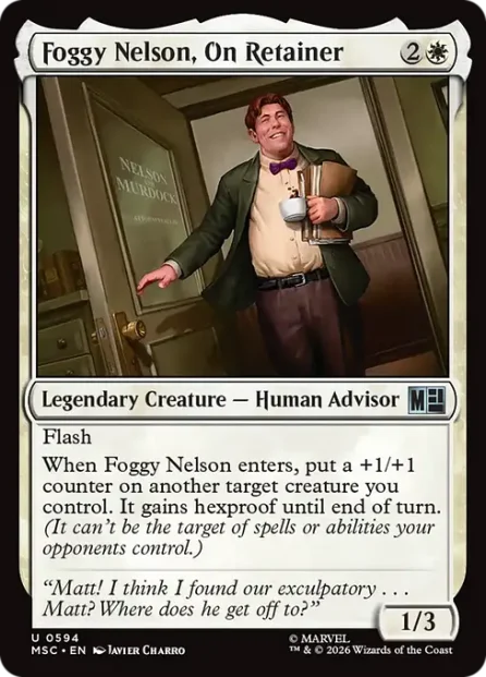 Foggy Nelson, On Retainer, Marvel Super Heroes Commander — Magic: The Gathering card